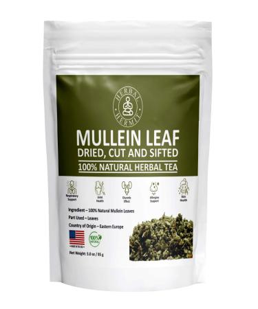 Mullein Leaf Tea  Herb for Respiratory Support  Mucous Membranes  Lung Cleanse| Dried Leaves Blend  Cut and Sifted| 3oz (85 grams)| Made in USA - Buy Online on GoSupps.com