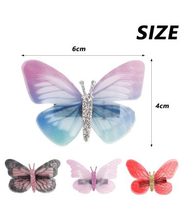 Glitter Butterfly Hair Clips - 12 Pack 3D Sparkle Hair Accessories for Girls & Women | International Shipping Available - Buy Online on GoSupps.com