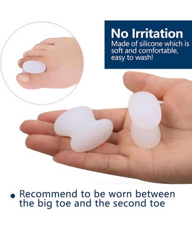 Haosem Gel Toe Spreader & Separator - 2-Piece Bale Toe Corrector for Big Toe Pain Relief & Overlapping Toes - Comfortable White Design - Buy Online on GoSupps.com