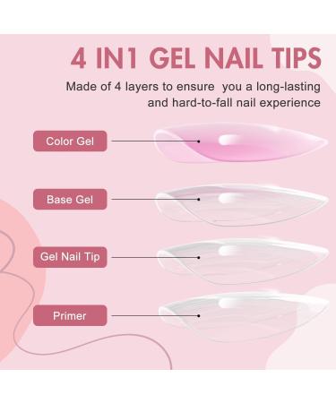 300 PCS White Gel Nail Tips - Medium Almond & Stiletto Pre-Colored Press-On Nails Kit DIY Nail Art in 15 Sizes - Sturdy Gel Tips for Perfect Nails - Buy Online on GoSupps.com