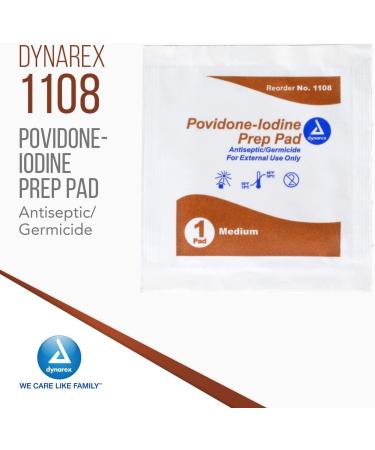 Dynarex Povidone-Iodine Prep Pads - 100 Pack - Buy Online on GoSupps.com