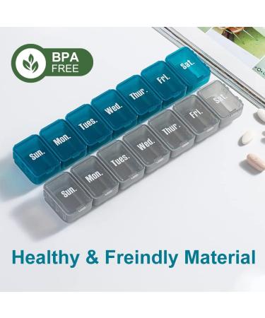 7 Day 1 Time a Day Pill Box with 7 Detachable Compartments - Red Travel Pill Organizer for Vitamins and Medication - Buy Online on GoSupps.com