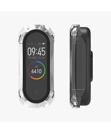 kwmobile Set of 2 Xiaomi Mi Band 4/5/6 Covers - Transparent/Dusty Pink Tempered Glass & Plastic Frame - Buy Online on GoSupps.com