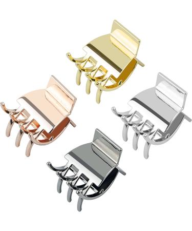 Small Hair Claw Clips Metal Hair Clips for Women Girls Fine Hair 1.3 Inch Medium Claw Clips for Thick/Thin Hair Non Slip Hair Jaw Clips Strong Hold Hair Clamps with Gift Box (4 Pack)
