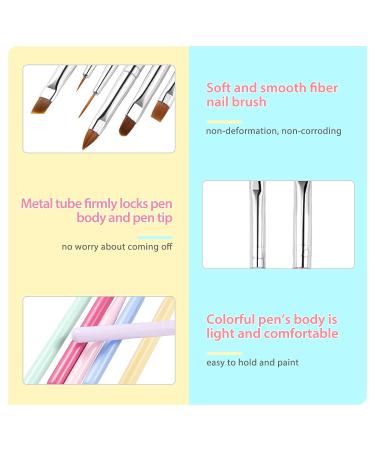 Sularpek 6Pcs Nail Art Brushes Set - Builder Gel Brush for Nails, Nail Art Design Pen Painting Tools with Extension Gel Brush, Fine Liner Brushes, and Dotting Pen - Buy Online on GoSupps.com