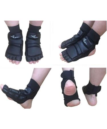 Wonzone Taekwondo Training Boxing Foot Gear Martial Arts Protector Sparring Gear Muay Thai Kung Fu Tae Kwon Do Feet Protector TKD Foot Gear Support for Men Women Kids Black Medium - Buy Online on GoSupps.com