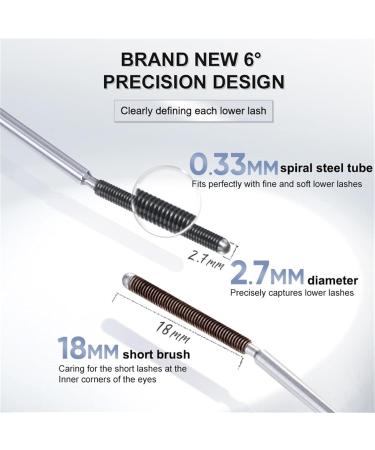 3D Curling Eyelash Iron Mascara - 2 colors Iron Brush Mascara Iron Strong Mascara Metal Tiny Tube Waterproof Makeup Mascara (Precision Black) Precision Black - Buy Online on GoSupps.com