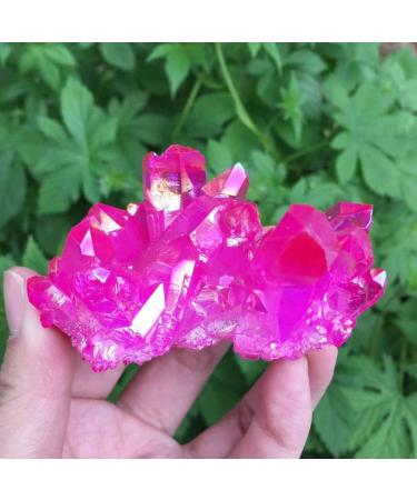 Home Decoration Natural Crystal Red Angel Aura Quartz Cluster specimens Cured Titanium Coating Quartz Cluster Stones kaixun (Size : 110-120g) - Buy Online on GoSupps.com