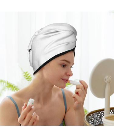 Quick-Dry Hair Towel Wrap with Button - White Towel Turban for Effortless Hair Drying - Buy Online on GoSupps.com