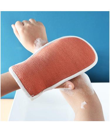 Exfoliating Back Scrubber Set with Orange Bath Gloves - Shower Loofah for Bath and Body Care - Buy Online on GoSupps.com