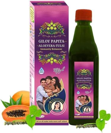 Giloy Papita Ras | 2 Pack | Naturally Boosts Your Immunity | Detoxifying | 100% Natural (500ml) - Buy Online on GoSupps.com