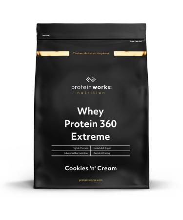 Protein Works - Whey Protein 360 Extreme | Premium Whey Shake | Protein Intake | Premium Protein | 17 Servings | Cookies Cream | 600g