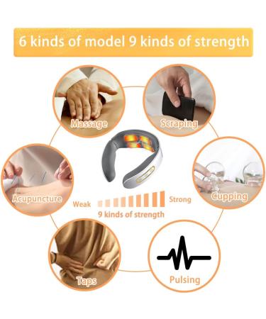 Buy Wireless Neck Massager with Heat | 6 Modes & 9 Intensity Levels - Pain Relief for Home Office & Travel - Buy Online on GoSupps.com