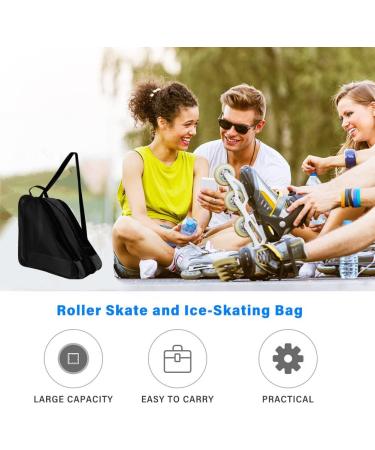 LINGFIRE Roller Skate Bag - Breathable Ice-Skating Shoulder Bag for Women Men, Oxford Cloth - Roller Skate Accessories (Black) - Buy Online on GoSupps.com