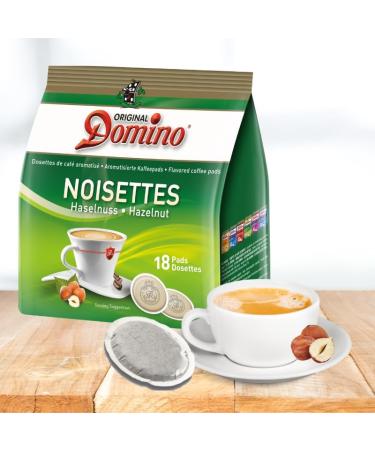 DOMINO Mix | Assortment of 10x18 SENSEO compatible coffee pods | Caramel Hazelnut Vanilla Chocolate Cappuccino flavors to vary the pleasures throughout the day - Buy Online on GoSupps.com