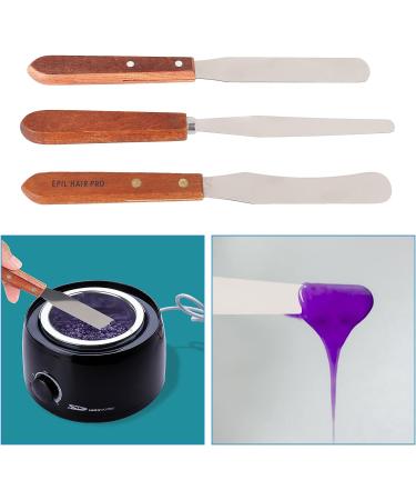 V+trys 3PCS Stainless Steel Wax Spatulas with Wooden Handle for Body Hair and Eyebrow Removal - Buy Online on GoSupps.com