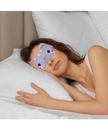 Shakven Eye Masque For Sleeping Cartoon Animal Night Sleep Eye Masque | Comfortable Eye Cover Eyeshade With Adjustable Strap For Teens Gray Cat - Buy Online on GoSupps.com