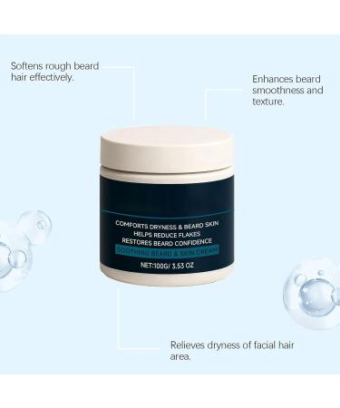 Moisturizing Beard Cream - 100g Softening Beard Cream Soothing Balm for Facial Hair - For shaving showering travel grooming and daily use - Buy Online on GoSupps.com