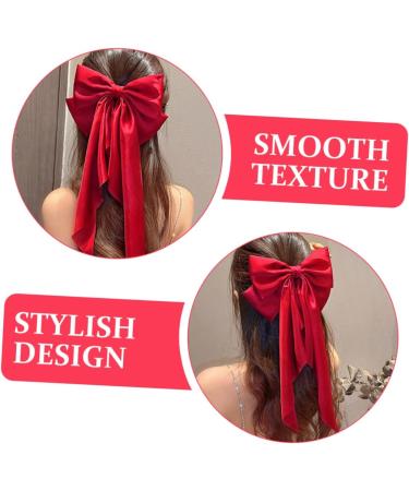FRCOLOR Satin Ribbon Hairpin Large Cheer Hair Bows Hair Ribbon Hair Clips for Makeup Hair Bows for Teen Hair Barrettes Hair Clips Barrettes Giant Bow Metal Bow Tie Red Miss Headband - Buy Online on GoSupps.com