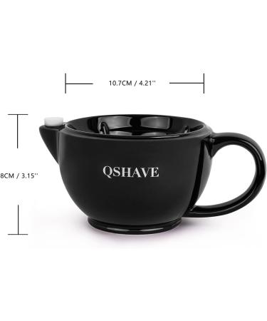 QSHAVE Handmade Black Shaving Scuttle Mug - Large Warm Lather Bowl - Buy Online on GoSupps.com