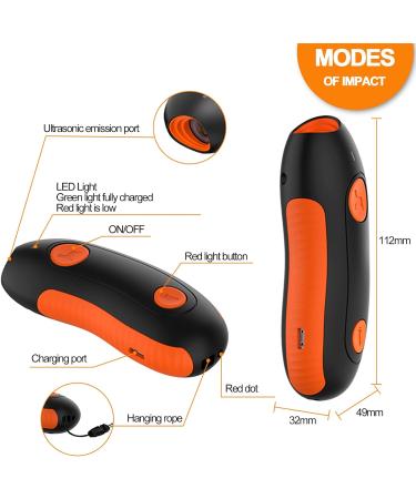 AUPERTO Handheld Anti Barking Device Ultrasonic Dog Barking Deterrent Devices Rechargeable Dog Training Aid Anti Bark Tool Stop Barking & Repellent Indoor Outdoor - Buy Online on GoSupps.com