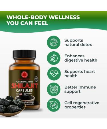 Essence Herbs Shilajit Capsules for Men & Women Pure Himalayan Shilajit with Ashwagandha Tongkat Ali & Black Seed Supports Energy & Gut Balance Non-GMO Vegan 60 Capsules - Buy Online on GoSupps.com
