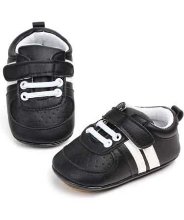 MASOCIO Infant Anti-Slip Trainer Sneakers - Baby Boy Girl First Walking Shoes (3-6 Months, Black) - Buy Online on GoSupps.com