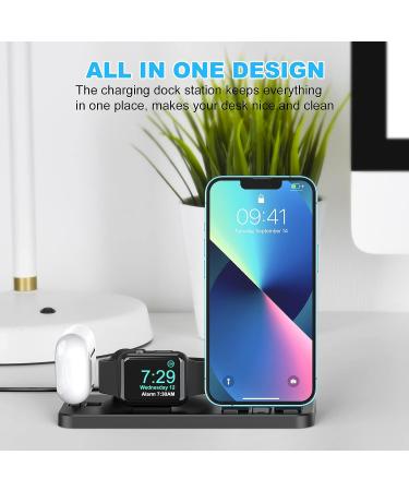 GLANA 3-in-1 Portable Charging Station for Apple Devices - Foldable Charger Stand for iWatch and iPhone AirPods Pro - Black - Buy Online on GoSupps.com