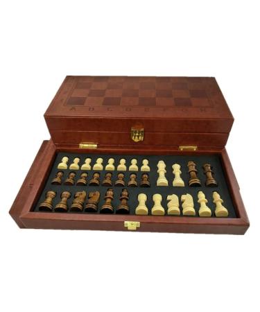 Portable Wooden Chess Set for Kids and Adults Storage for Piece Handcraft Travel for Birthday Rewards for Beginner (Size : 29.4x14.5x5.4cm) (40x20x5.4cm)