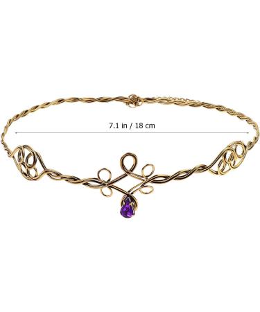 Lurrose Makeup Headbands Iron Circlet Headband Gold Hair Hoop with Jewels Mental Hair Clasp Cosplay Hair Band for Girls Women Kids Makeup Headband - Buy Online on GoSupps.com