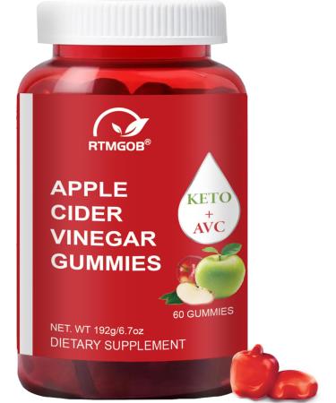 RTMGOB Apple Cider Vinegar Gummy Vitamin B12 1000 mg Apple Flavor Vegan Non-GMO Gluten Free Supplement-60 Gummies