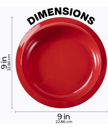 Aquashielding Spout-Proof Shovel Plates for Disabled Adults - Wave Edge Design Ideal for Simple Meals | Red (1 PC) - Buy Online on GoSupps.com