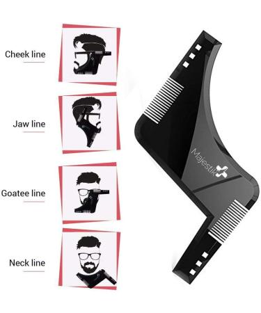 Men's Beard Styling Template Stencil - Lightweight & Flexible | One Size Fits All | Goatee & Neckline Shaping Tool by Majestik - Buy Online on GoSupps.com