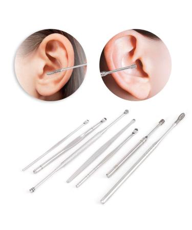 8pcs Stainless Steel Ear Pick Kit for Earwax Removal Spiral Double-Headed Cleansing Tools - Buy Online on GoSupps.com