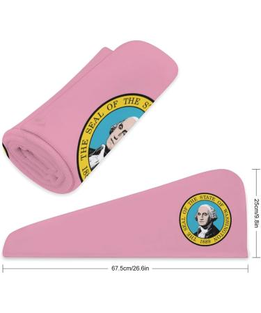 Washington State Seal Microfiber Hair Towel Wrap - Super Absorbent Hair Turban for Women (10" x 26") - Perfect for Fast Drying & Comfort - Buy Online on GoSupps.com