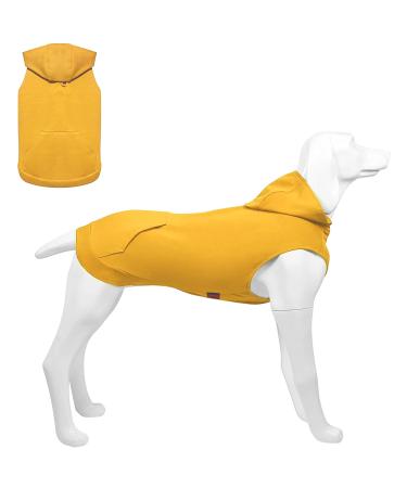 Dogs hoodie dog coat with hat & bags & linen hole soft and breathable hooded sweater for large dogs winter dog clothing inside without sleeves Dog clothing from Kickred (yellow-m) m yellow