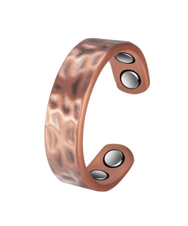 Vintage Hammered Design Copper Rings Magnetic Rings for Women or Men (Men) - Buy Online on GoSupps.com