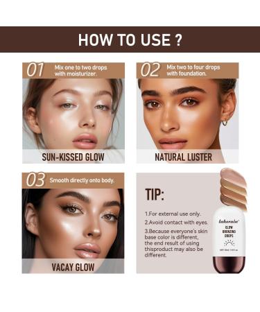 Bronzing Drops for Face & Body | Liquid Glow Illuminator | Waterproof Shimmer Oil | Nourishing Champagne Highlighter - Buy Online on GoSupps.com