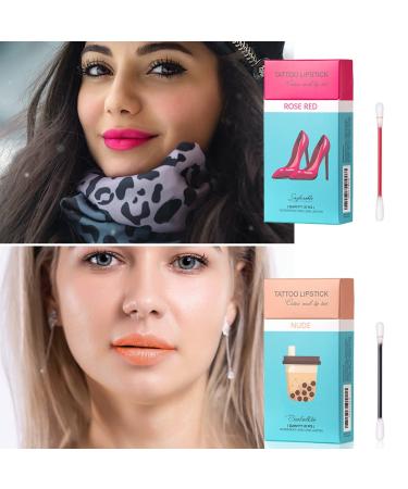 Eliversion 20Pcs Tattoo Lipstick Cotton Swab - Waterproof Non-Stick Lip Tint | Long Lasting Matte Lip Gloss Swab (Red) - Buy Online on GoSupps.com