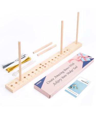 Ackitry X-Large Bow Maker for Bow Ribbon Wreath  16 Inch Wooden Maker Tool for Making Bows  DIY Crafts Halloween Christmas Party Decorations  Hair Bows  Corsages  Holiday Wreaths