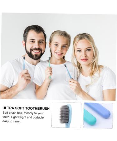 Mobestech 4-Piece Travel Toothbrush Set | Eco-Friendly Wooden Toothbrushes with Super Soft Heads | Natural Hand Toothpaste Gift | International Shipping - Buy Online on GoSupps.com