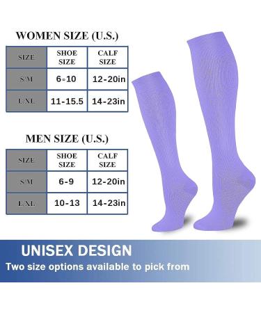 Compression Socks 3 Pairs for Men & Women - Support for Running, Nurses, Cycling - Pink/Purple/Grey - Small-Medium - Buy Online on GoSupps.com
