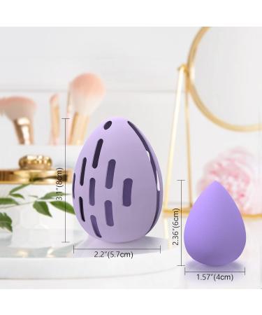 Silicone Double-sided Breathable Beauty Blender Holder - Purple | Shatterproof Makeup Sponge Case | Travel Essentials for Women - Buy Online on GoSupps.com