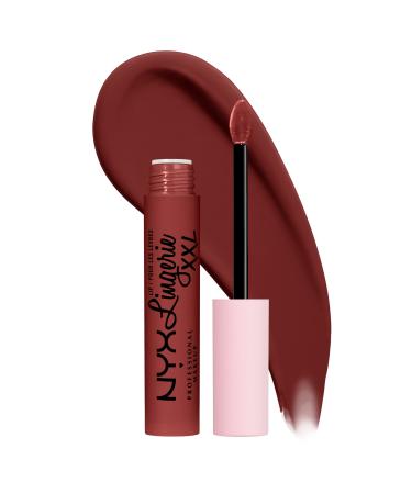 NYX PROFESSIONAL MAKEUP Lip Lingerie XXL Matte Liquid Lipstick - Straps Off (Reddish Brown Nude) 08 Straps Off 0.13 Fl Oz (Pack of 1)