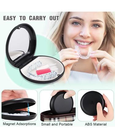 Buy Lsojfe Braces Dinner Bite Can - Denture Container & Mirror Holder Box for Prosthesis Care - Buy Online on GoSupps.com
