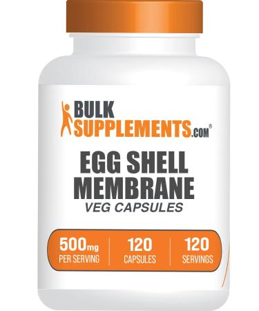 BulkSupplements.com Egg Shell Membrane Capsules - Collagen Supplement Dairy-Free & Gluten Free - 1 Capsule per Serving (500mg) 120 Count (Pack of 1)