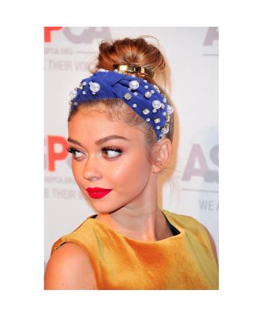 Royal Blue Knotted Pearl Headband with Rhinestone Detail - Stylish Hair Accessory for Women - Buy Online on GoSupps.com