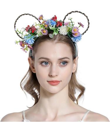 amangul Cartoon Flower Decor Headband for Ears Shaped Hair Hoop Party Headpiece Hair Band Party Cosplay Costume Props Unisex(2) - Buy Online on GoSupps.com