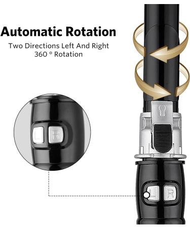 2024 Swagon 32mm Auto Hair Curling Wand | Professional Rotating Curler for All Hair Types | Fast Heating & Auto Off | Dual Voltage (Black - Buy Online on GoSupps.com