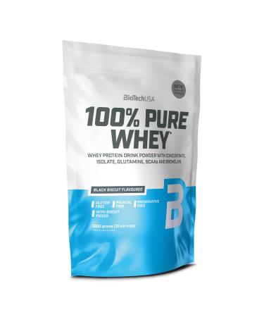 Biotechusa 100% pure whey |Protein powder with BCAA and glutamine |Gluten -free palm oil -free |21g protein per portion 1 kg black biscuit black biscuit 1 kg (1 Pack)